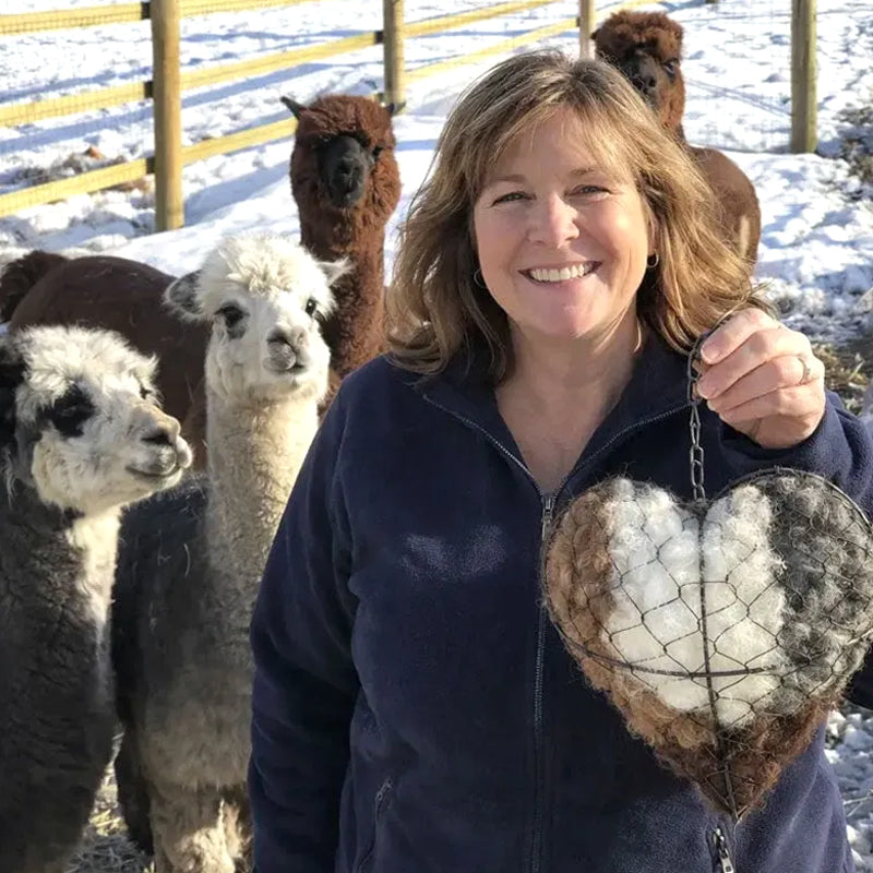 Zupfherz Alpakawolle-Spender